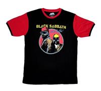Black Sabbath T Shirt Never Say Die Band Logo Official Unisex Black Ringer, Camiseta Unisex Adulto, Black,