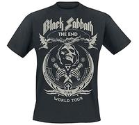Black Sabbath The End Grim Reaper Hombre Camiseta Negro M, 100% algodón, Regular
