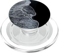 Black Sand Beach Sea Waves PopSockets PopGrip para MagSafe