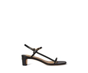 Black Sandalia Lainee de piel de napa EU 38