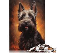Black Scottish Terrier Portrait Rompecabezas Imposible,desafío for Adults Entretenimiento Creativo 1000 Piezas Obra De Arte De Juego De para Adultos Y Niños A Partir De 12 Años 1000pcs (75x50cm)