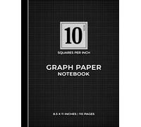Black Series Graph Paper Notebook - 10 Squares Per Inch | Ultra-Precision Technical Notebook with Matte Black Cover | Ideal for Engineers, Architects ... | Professional Layout and Fine Detailing