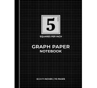 Black Series Graph Paper Notebook - 5 Squares Per Inch | Ideal for Technical, Mathematical & Creative Work: Perfect for Engineering, Drafting, and ... | Ideal for School, Work, or Creative Use
