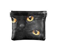 Black Serious Cats - Monedero portátil de piel sintética para mujer