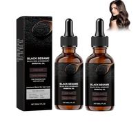 Black Sesame Hair Growth Serum, Black Sesame Oil for Hair, Sesame Seeds Extract Essence Hair Growth Oil, Promote hair growth, Aceite de sésamo negro, 2 unidades