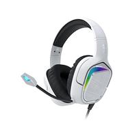 Black Shark Cascos Gaming de Switch, PC, PS4, PS5, Auriculares Gaming con Micrófono Plegable Ultraclaro, Almohadillas para Aislar el Ruido, Controles en Línea, Controladores Dinámicos de 50mm (Blanco)