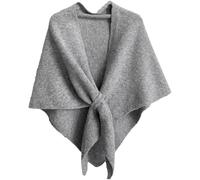 Black Shawl Wraps for Women All-Match Knitted Triangle Shawls and Wraps Cashmere Neck Warmer Solid Color wool Shawl Scarf (Light Grey)