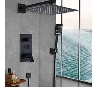 Black Shower Faucet Bath Shower Faucet System Shower Set Digital Temperature Display Shower Mixer Bathtub Tap Bathroom Faucet-16 Inch Shower Set