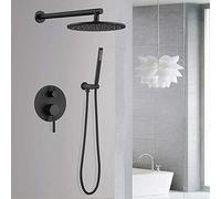 Black Shower System Combo Set 8 in Bathroom Shower Mixer with Rainfall Shower Head Handheld Shower Wall-Mounted Shower System-A