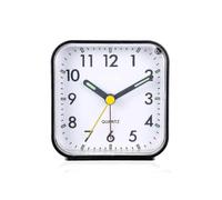 (Black)Silent Analog Alarm Clock Non Ticking, Gentle Wake, Beep Sounds
