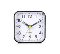 (Black)Silent Analog Alarm Clock with Non-Ticking Mechanism - Gentle Wake Beep Sounds with Increasing Volume, Battery Operated Snooze Feature