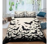 Black silhouette style Funda Edredon Microfibra Suave 3 Piezas Compuesto Estampado 3D Black silhouette estilo Funda de Edredón con Funda de Almohada Antibacteriana for Ancianos Single（135x200cm）