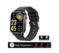 (Black Silicon) New Smartwatch Blood Sugar Blood Lipids Blood Pressure Body Temperature Health Monitoring Smart Watch For Men Women Clock