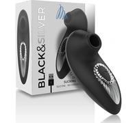 Black&Silver Drake Deluxe Sucking Vibe Silicone Black 1ud