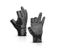 Black Size Moutdoor Sports Exposed Three-finger Non-slip Wear-resistant Fishing Riding Gloves Half-finger Fishing Equipment