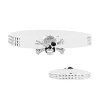 Black Skull Belt - 1.05m Punk Leather Skeleton Belt Alloy Buckle, Hip Hop Fashion Accessory, Hollowing Beading Handmade | Trendy Personality Wave For Women Girls Casual Party Streetwear Outfit