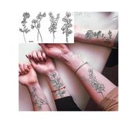 Black Small Dandelion Temporary Tattoos for Women Kids Hummingbird Paper Crane Fake Tattoo Body Art