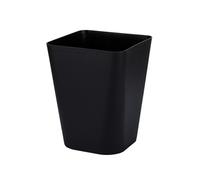(Black)Small Waste Basket Trash Can Large Capacity Solid Color Easy to Clean Indoor Outdoor Plastic Garbage