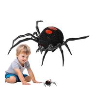 Black Spider para broma, juguete de araña caminando Simulación de rastreo