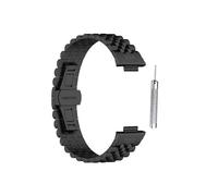 (Black) Stainless Steel Watchstrap Bracelet Belt Sweatproof Strap for Band 8 Pro Watch
