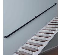Black Stair il 1 m-3 m - Barra de agarre moderna de metal antideslizante para montar en la pared, barandilla de seguridad de hierro galvanizado para escaleras de interior/exterior (390 cm)