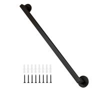 Black Stair il - Riel de barandilla de pared para escaleras, disponible en longitudes de 1 m a 4,2 m, solución de seguridad duradera y elegante con accesorios (90 cm)