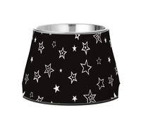Black Star - Cuenco plateado para mascotas con soporte, cuencos de acero inoxidable para perros pequeños, alimentación cómoda
