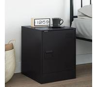 Black Steel Night Stand 34.5x39x44 cm with Storage Shelf, Modern Bedside Table for Bedroom, Cold Rolled Steel Structure, Elegant Design, Easy Assembly, MAX Load 25kg