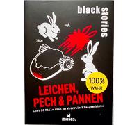 Black stories Leichen, Pech & Avería Moses Juego Fiesta de Cartas Rätselspiel