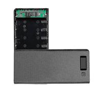 (Black) Sturdy And Wearable 8x 18650 Batteries Diy Power -bank Box Holder For Case Dual Usb Charger With Led Light