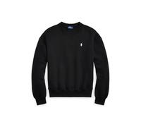 Black Sudadera de felpa con cuello redondo XS
