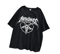 Black Sugar - Camiseta para mujer, color negro, Kawaii Argali, Pentagram, gato, emo, punk gótico, gótico, gótico, Hip Hop japonés, grande, top Haeajuku, Argali, S pequeño