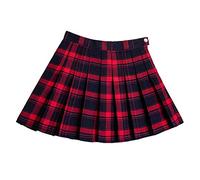 Black Sugar Vestido corto para mujer, color rojo, escocesa, cuadros, negro, con cremallera de algodón resistente, tejido gótico punk de buena calidad, forro de protección pantalón corto, rojo, XXL