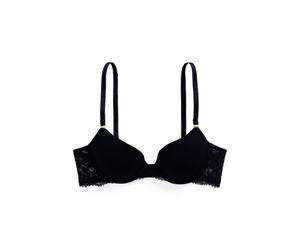 Black Sujetador básico de media copa de encaje 36C