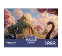 Black Swans in The Water 1000 Piezas Corte Preciso Rompecabezas Cloud Wave Sunset Vibrante Jigsaw Decoración Niños 70x50cm/1000pcs