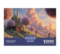 Black Swans in The Water 1000 Piezas Papel Premium Rompecabezas Cherry Blossom Cloud Manor Alivio Estrés Jigsaw Educativo Amigos 52x38cm/1000pcs