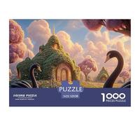 Black Swans in The Water 1000 Pzas Papel Premium Rompecabezas Cloud Wave Sunset Meditativo Jigsaw Regalo Niños 52x38cm/1000pcs