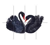 Black Swans Painting XL Giant Panel Poster (8 Sections) Pintura Póster