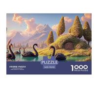 Black Swans Swimming in The Lake 1000 Piezas Papel Ecológico Rompecabezas Swan Lover Liberador De Estrés Juego Creativo Puzzle Juego De Desafío Difícil 70x50cm/1000pcs