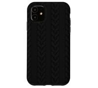 Black Sweater Knit Print Pattern Winter Aesthetic Carcasa para iPhone 11
