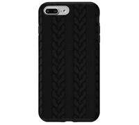 Black Sweater Knit Print Pattern Winter Aesthetic Carcasa para iPhone 7 Plus/8 Plus