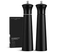 Black Sweden Home Sal y Pimienta Set - Saleros de Cocina - Molinillo Pimienta y Salero Negro y Negro - Diseño Elegante Madera - Molinillo de Pimienta Cerámico - Grinder de Especias