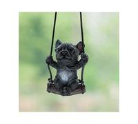 (black)Swinging Dog Car Hanging Ornament, French Bulldog Car Mirror Hanging Accessories Cute Swinging Dog Rear View Mirror Accessories