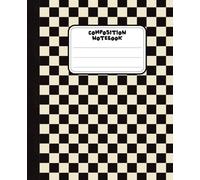 Black & Tan Checkered Composition Notebook: Lined Journal for School, Work, and Everyday Writing | Cool Checkerboard Cover | 100 Pages for Students, Teachers, and Kids
