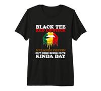Black tee Lápiz Labial Rojo Melanina Poppin aquí Siendo Lindo Camiseta Premium