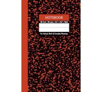 Black & Terracotta Rust Marble School Notebook - Grid, 96 Pages, 5.5" x 8.5", Soft Matte Cover: For schoolwork, math, science, creative projects, and daily planning