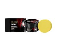 Black Tire Wax Kit - 100g Tire Care Cleaner With Sponge Applicator Included - Enhances Gloss Restores Appearance Supports Daily Maintenance Protection - Convenient Automotive Detailing