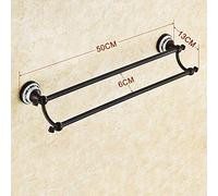 Black Towel Bar,Single Pole Towel Rack,Full Copper Towel Rail Bathroom Single Layer Towel Holder Bathroom Accessories-D 40cm(16inch) (E 50cm(20inch))