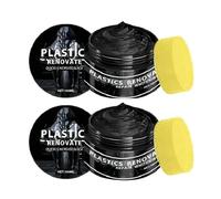 Black Trim Restorer 2 x 100 ml - Renovador de de secado rápido para interior y exterior de coche, protección UV, resistente a la intemperie, alto brillo, revitaliza, goma y vinilo, para