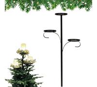 Black Triple Tree Topper,Black Triple Tree Topper Candle Holder, Christmas Tree Topper Holder,Candelabra Tree Topper Christmas, 3 Tier Christmas Candle Holder For Light Up Christmas Tree (36in)